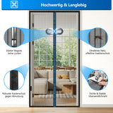 MYCARBON Fliegengitter Tür Magnet 90x210cm Insektenschutz Fliegenvorhang | 10 x Stärker als Normales - ohne Bohren - Vorhang für Balkontür Wohnzimmer Schiebetür Terrassentür