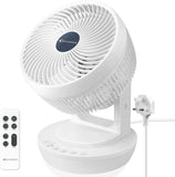 MYCARBON Desk Fan Quiet Cooling Fans Turbo 1800m³/h Electric Air Circulator Oscillating Fan Remote Control with ECO Mode for Table, Bedroom 9 inch [Energy Class A+++]