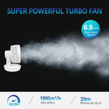 MYCARBON Desk Fan Quiet Cooling Fans Turbo 1800m³/h Electric Air Circulator Oscillating Fan Remote Control with ECO Mode for Table, Bedroom 9 inch [Energy Class A+++]
