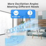 MYCARBON Cooling Fan Oscillating Air Circulator Quiet Desk Fan for Bedroom, Desktop, 20dB Ultra-Quiet, Energy Efficient, Remote Control, Powerful, Turbo Wind, 10 Speeds, ON/OFF Timer (White)