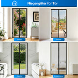 MYCARBON Fliegengitter Tür Magnet 90x210cm Insektenschutz Fliegenvorhang | 10 x Stärker als Normales - ohne Bohren - Vorhang für Balkontür Wohnzimmer Schiebetür Terrassentür