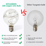 MYCARBON LED light chain outside 10.7M 33 bulbs
