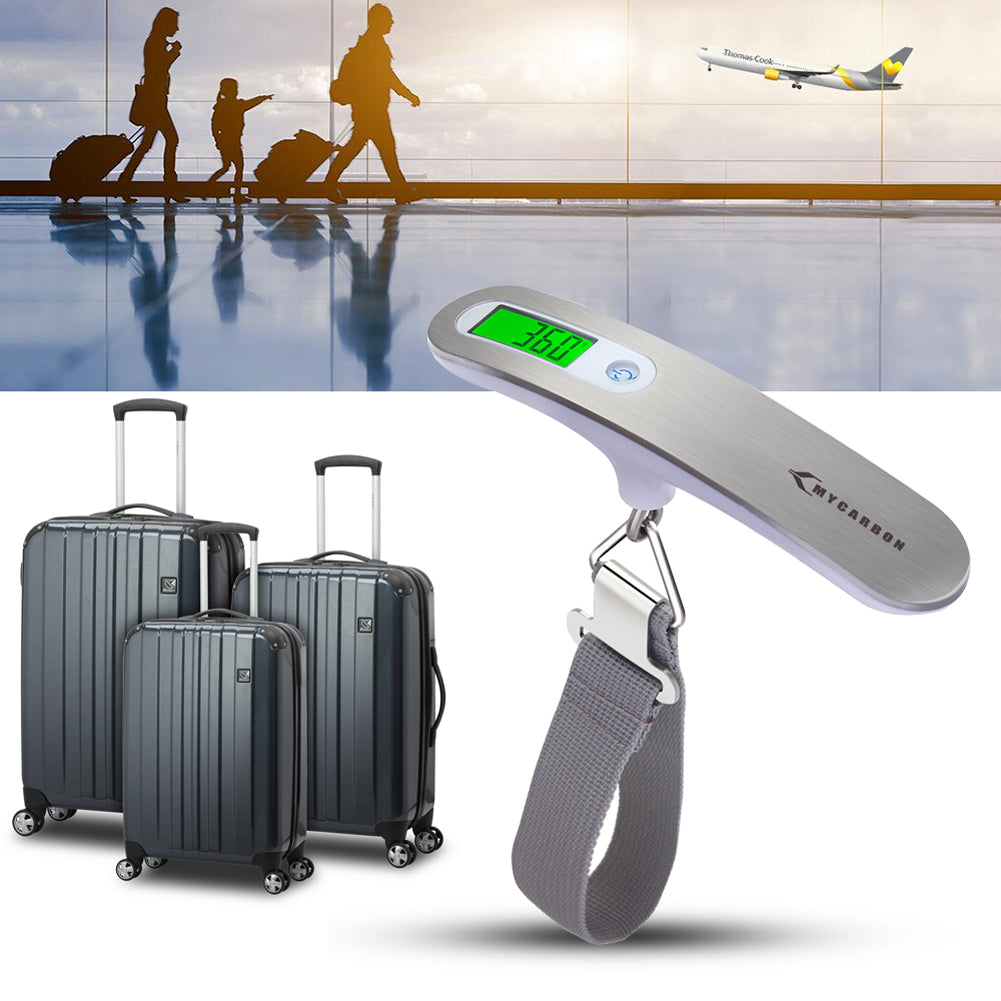 Portable LCD Digital Scale 50kg/110lb Electronic Balance Luggage Hanging Scale  Suitcase Travel Weighing Baggage Weight Tool Set Color: Type B (kg lb g oz)